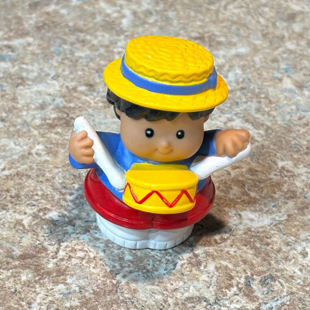 Fisher Price Little People Toy Figure Vintage 2002 Band Drummer July 4th Band